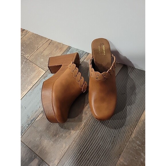 Womens Sz 10 Sonoma Ortholite ECO Braided Mule Clog Heeled Brown Woven NWOB - Picture 1 of 11